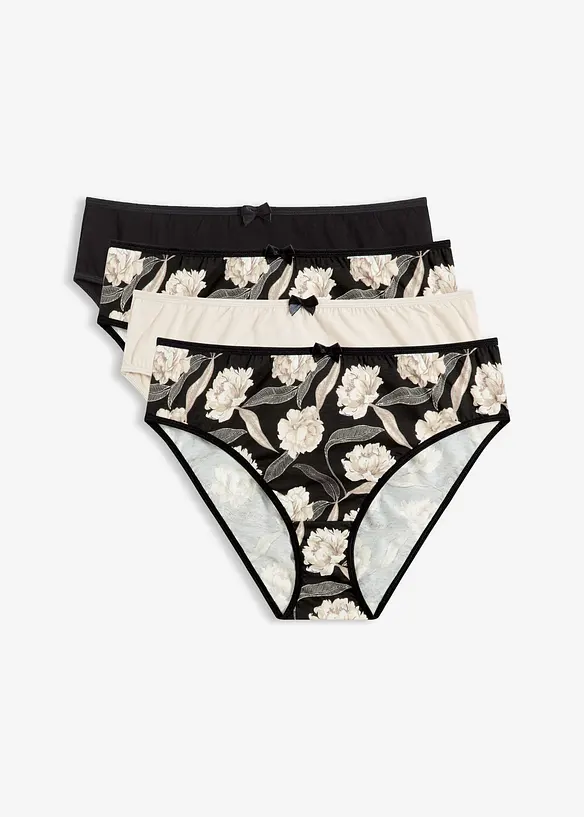 Slip alto in comodo misto cotone (pacco da 4), bonprix