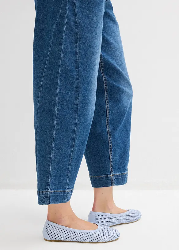 Jeans barrel cropped, vita media, bonprix