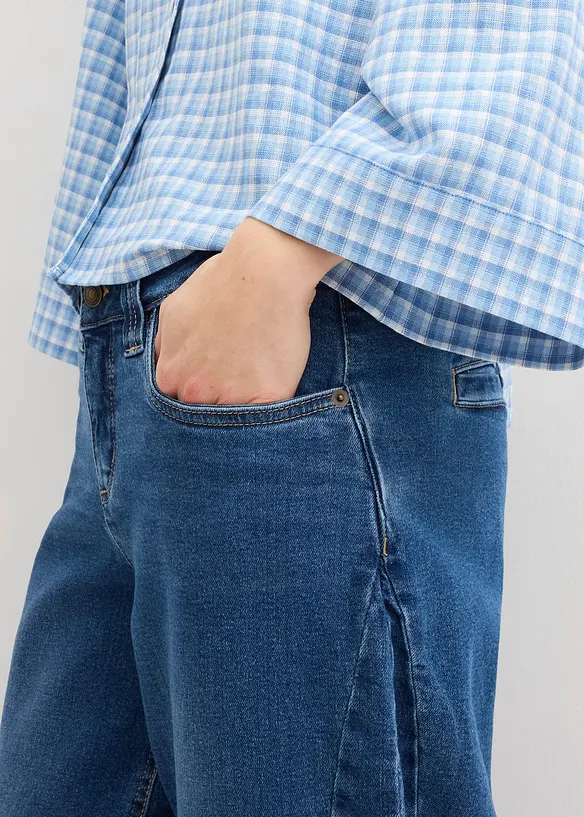 Jeans barrel cropped, vita media, bonprix