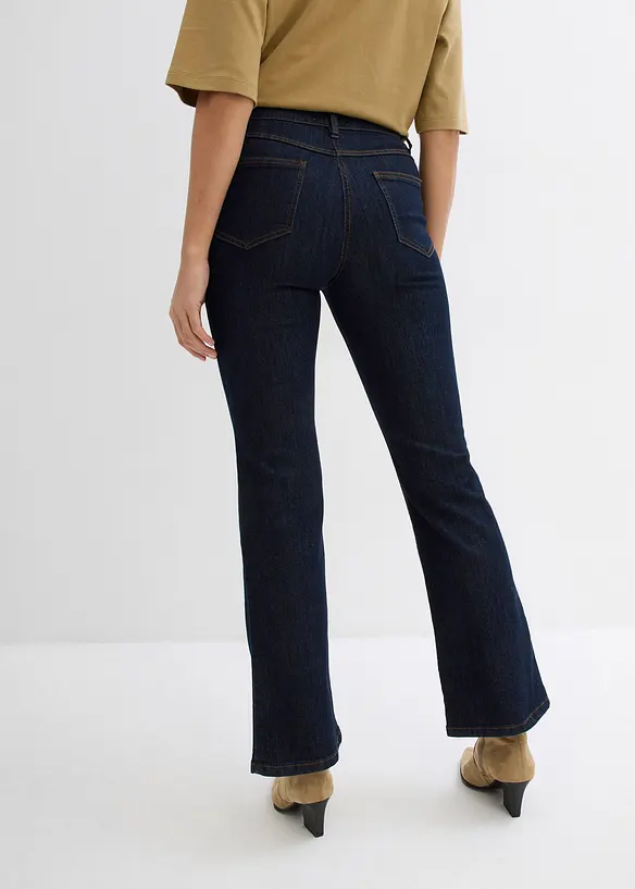 Jeans bootcut elasticizzati, vita media, bonprix