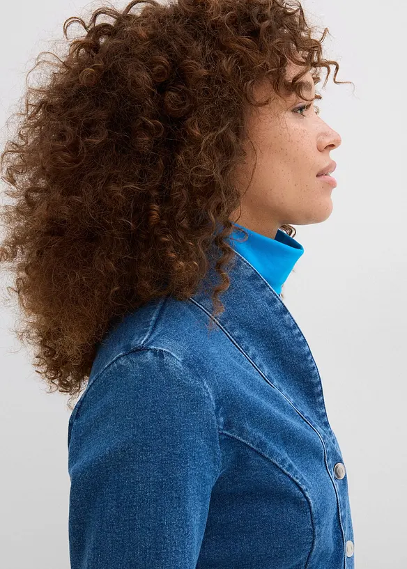 Giacca in jeans di cotone, con cintura, bonprix