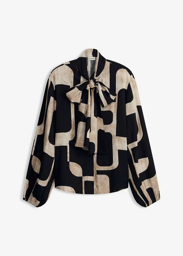 Camicetta con fiocco in viscosa fluente, bonprix