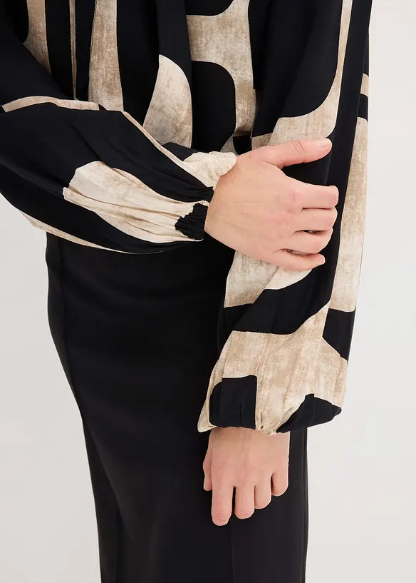 Camicetta con fiocco in viscosa fluente, bonprix