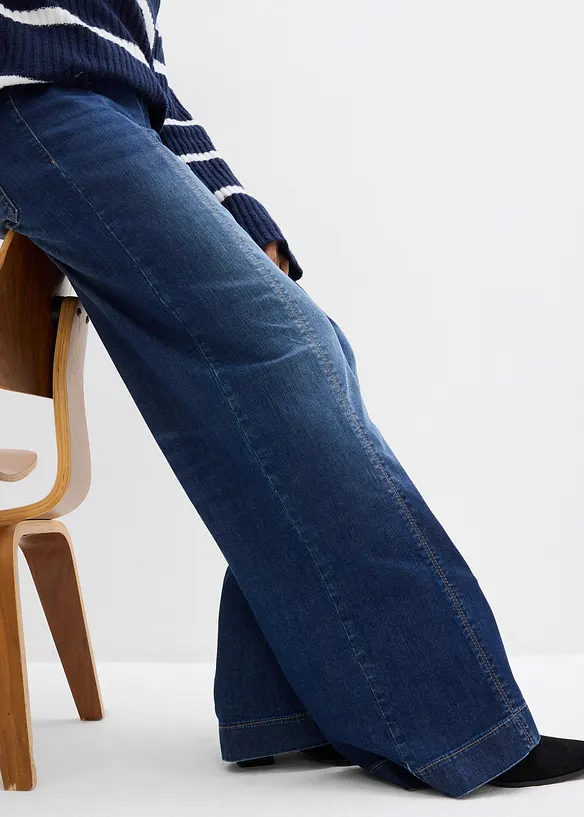 Jeans wide leg full length con girovita comodo, vita alta, bonprix