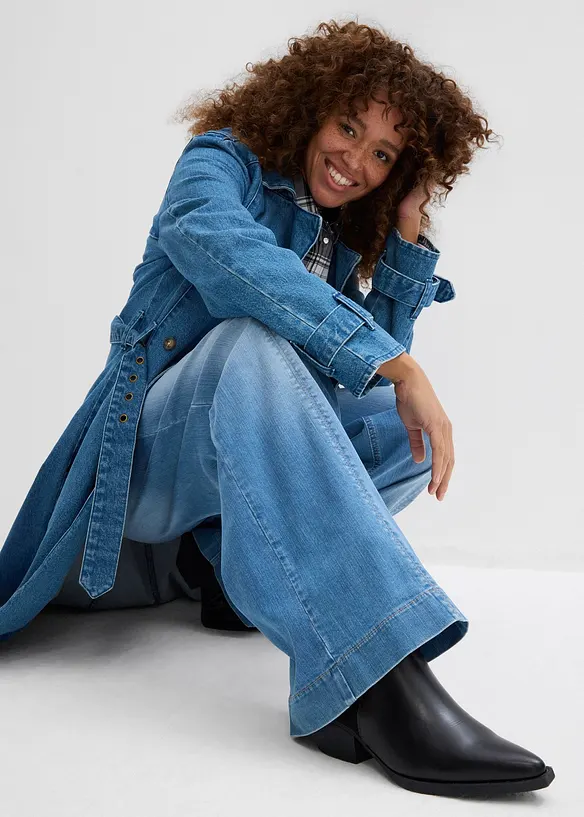 Jeans wide leg full length con girovita comodo, vita alta, bonprix