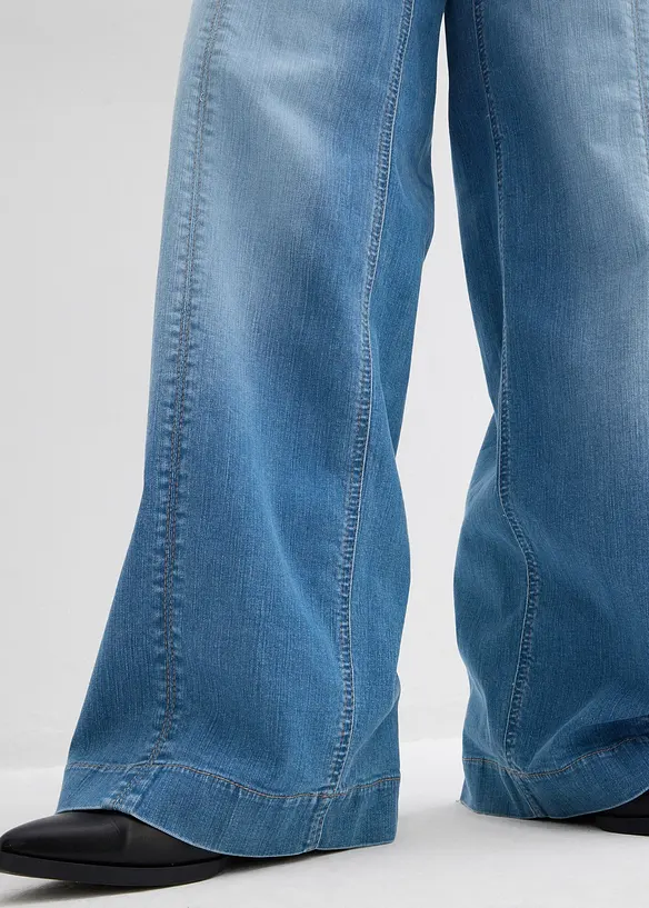 Jeans wide leg full length con girovita comodo, vita alta, bonprix