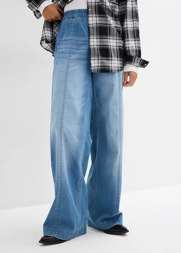 Jeans wide leg full length con girovita comodo, vita alta, bonprix