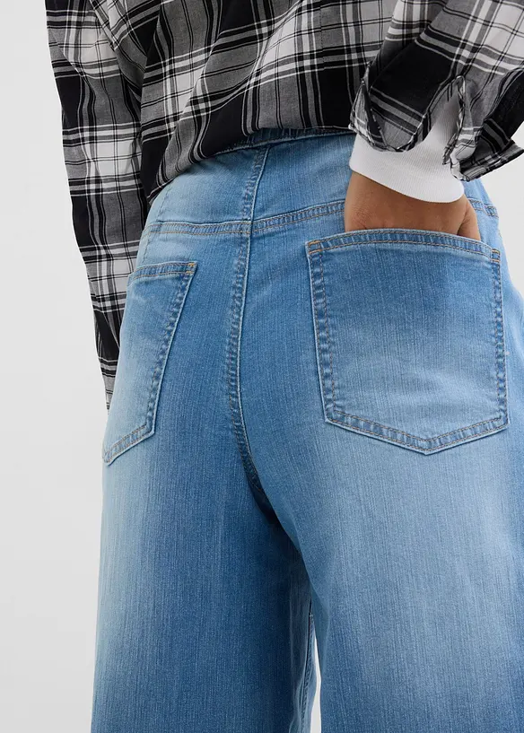 Jeans wide leg full length con girovita comodo, vita alta, bonprix