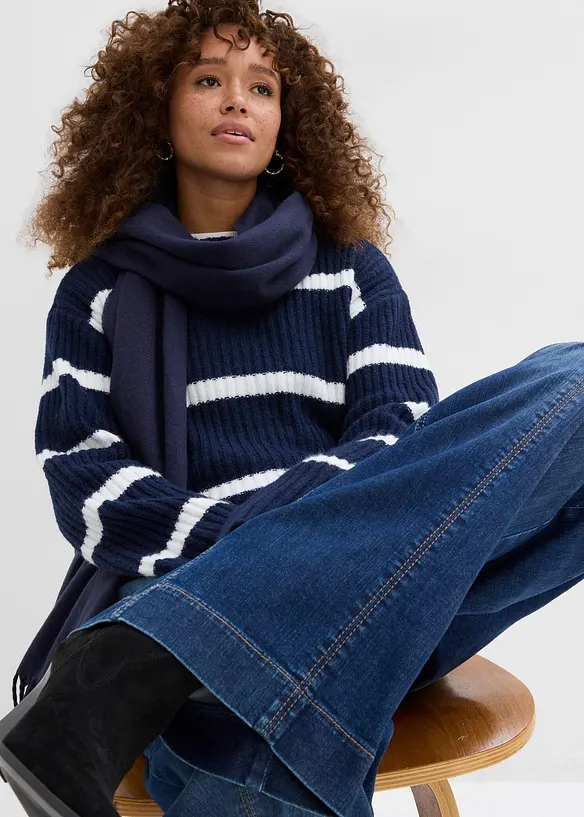 Jeans wide leg full length con girovita comodo, vita alta, bonprix