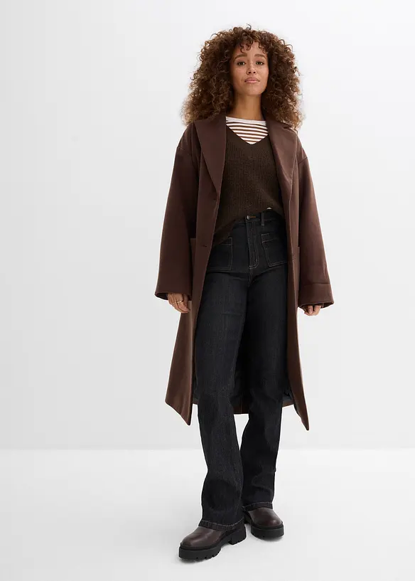 Jeans bootcut con girovita comodo, vita alta, bonprix