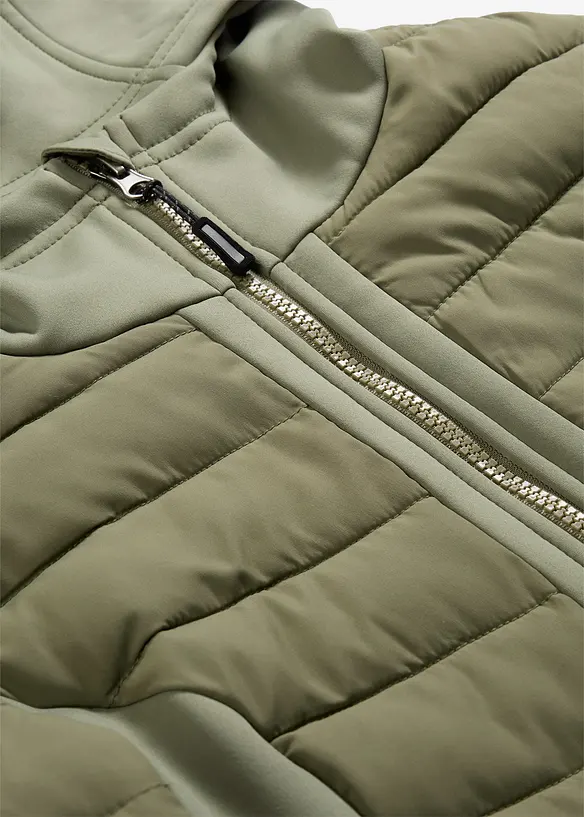 Giacca ibrida idrorepellente con inserti in softshell e trapuntati, bonprix