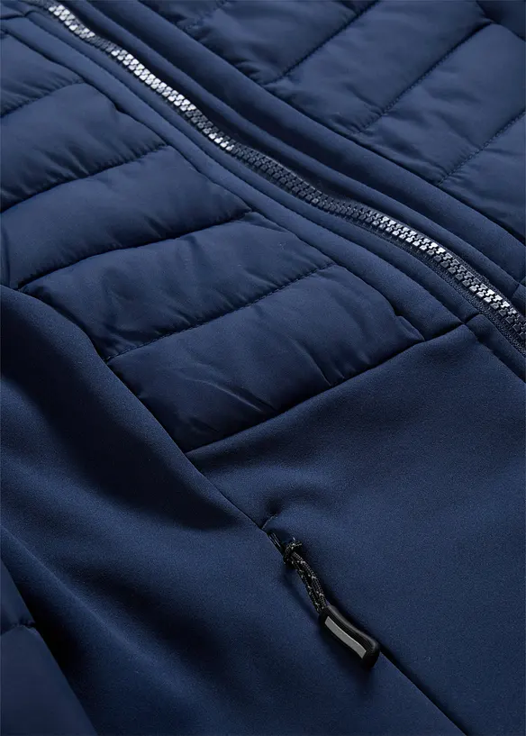Giacca ibrida idrorepellente con inserti in softshell e trapuntati, bonprix