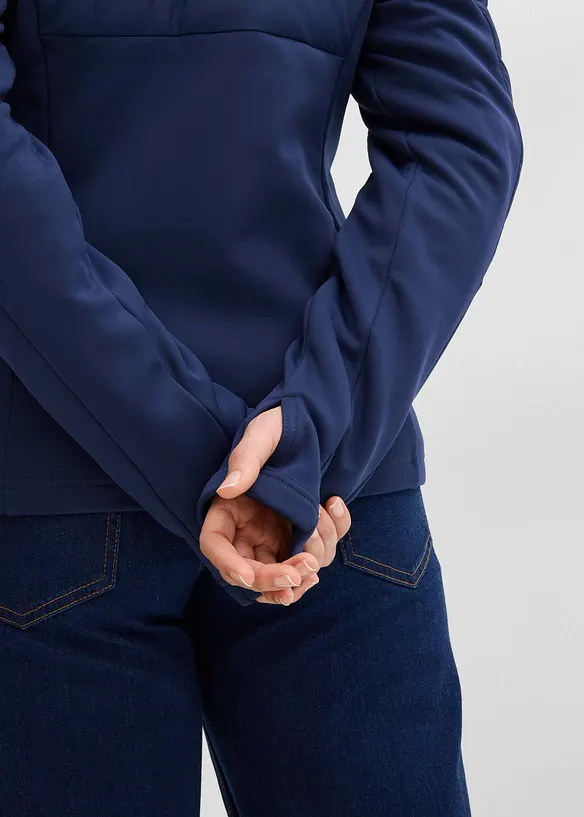 Giacca ibrida idrorepellente con inserti in softshell e trapuntati, bonprix