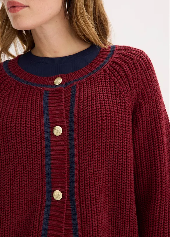 Cardigan con righe a contrasto, bonprix