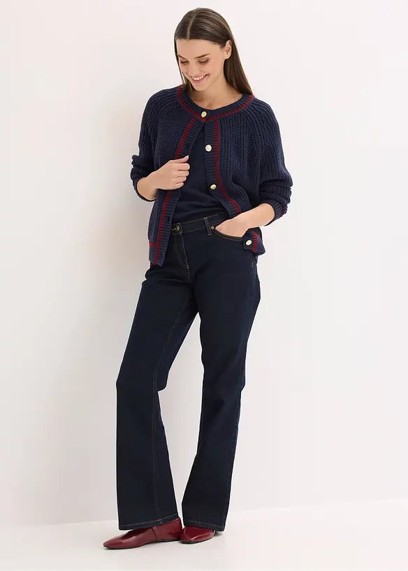 Cardigan con righe a contrasto, bonprix