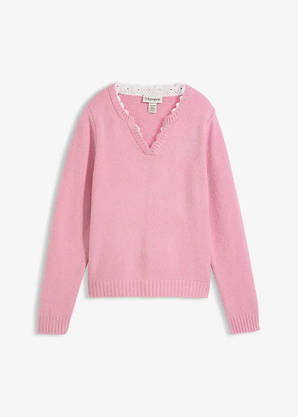 Maglione con inserto in pizzo, bonprix