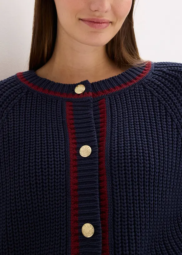 Cardigan con righe a contrasto, bonprix