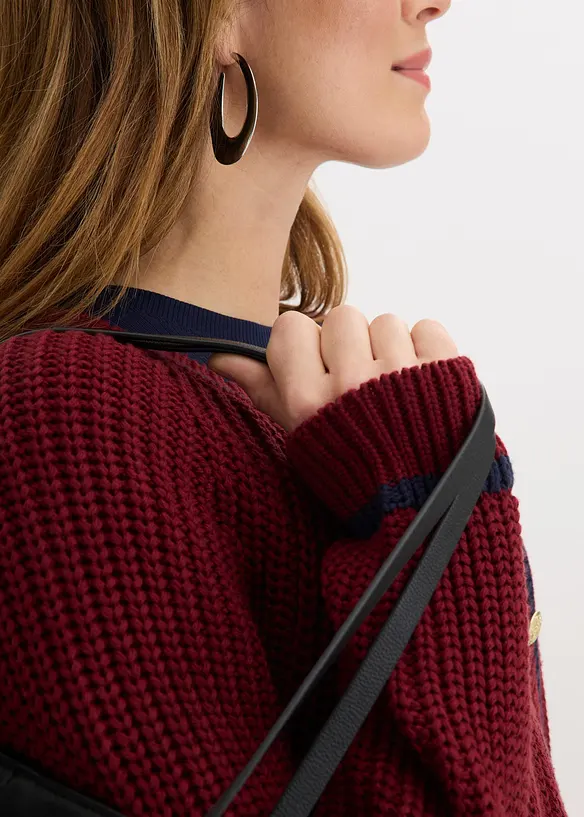 Cardigan con righe a contrasto, bonprix