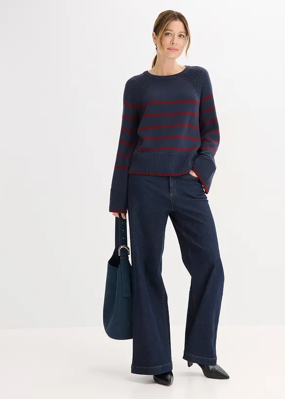 Maglione con righe a contrasto, bonprix