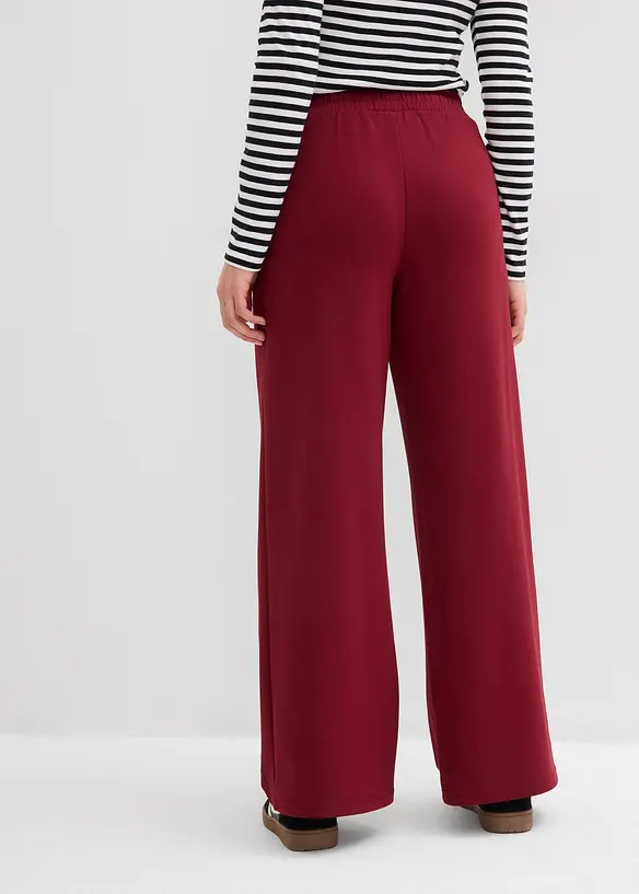 Pantaloni a palazzo in morbido tessuto effetto neoprene, bonprix