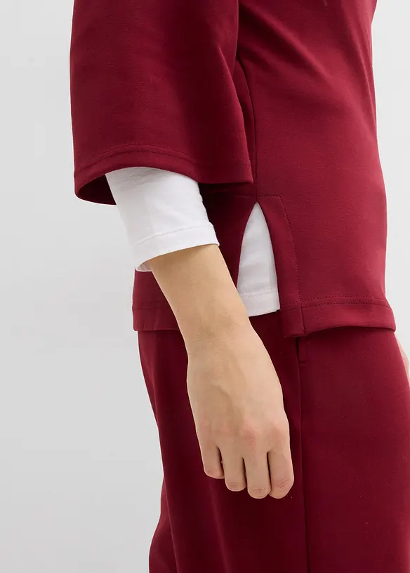 T-shirt boxy effetto neoprene con inserto elastico, bonprix