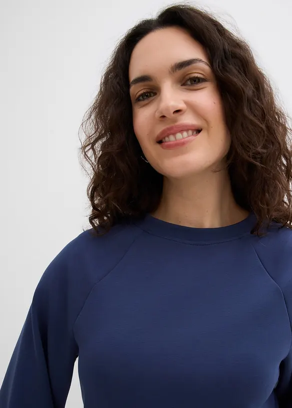 T-shirt boxy effetto neoprene con inserto elastico, bonprix