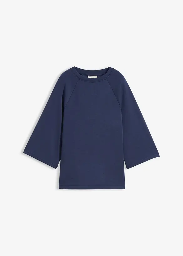 T-shirt boxy effetto neoprene con inserto elastico, bonprix