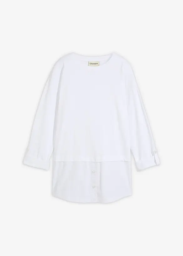 Maglia con inserto effetto camicia, bonprix