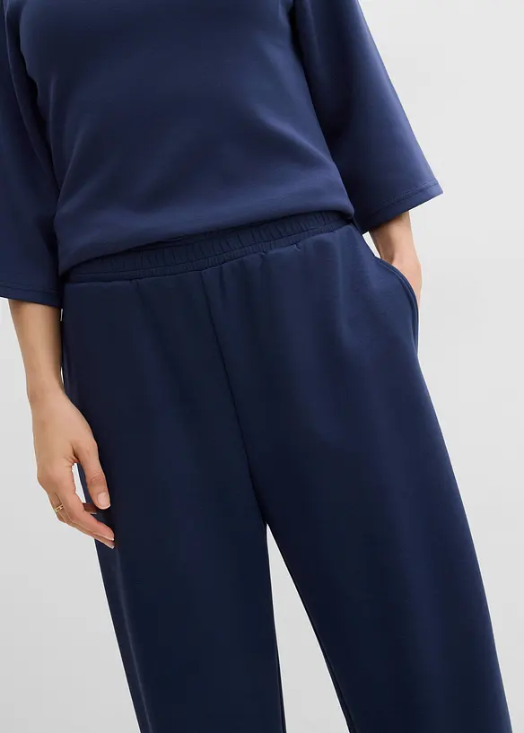 Pantaloni barrel in jersey effetto neoprene, bonprix