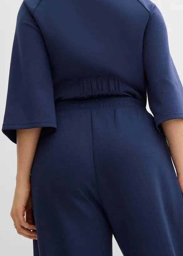 Pantaloni barrel in jersey effetto neoprene, bonprix