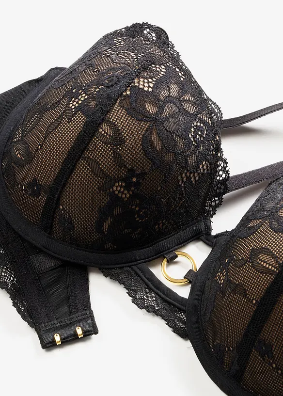 Reggiseno a balconcino con pizzo floreale, bonprix