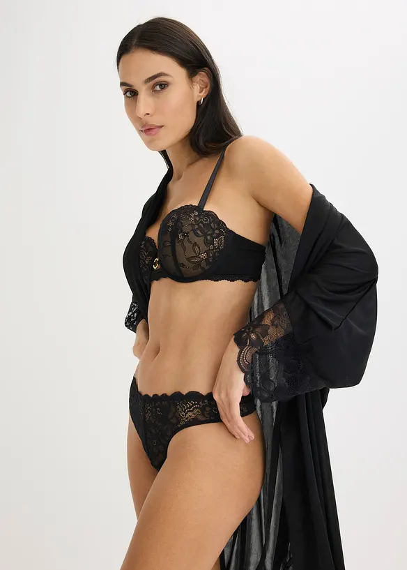 Reggiseno a balconcino con pizzo floreale, bonprix