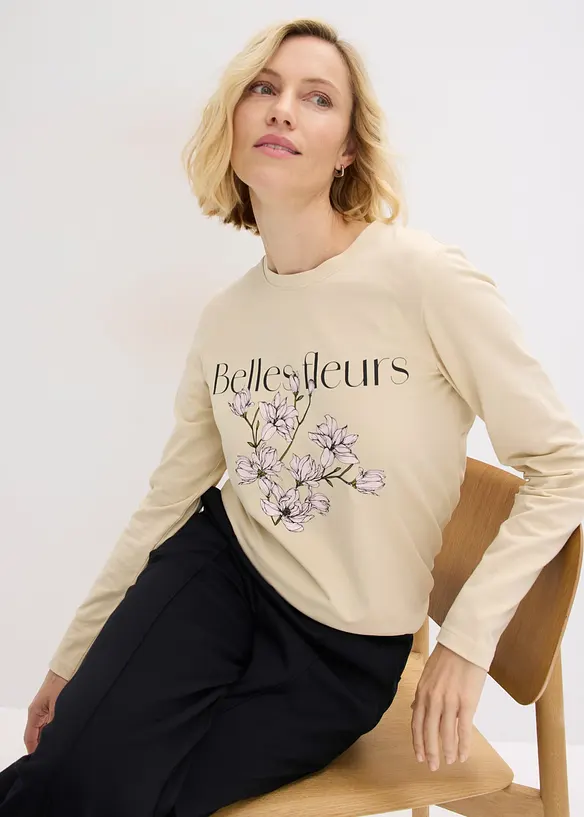 Maglia a maniche lunghe con cotone biologico, bonprix