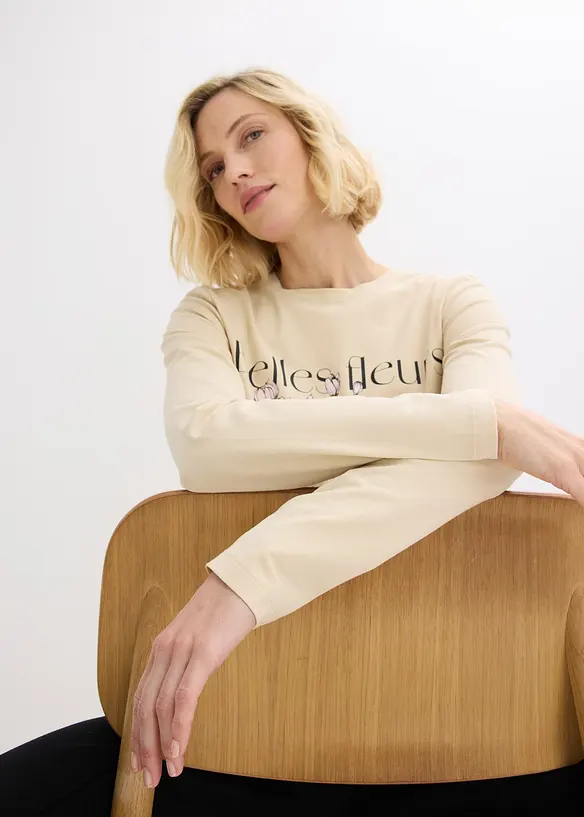 Maglia a maniche lunghe con cotone biologico, bonprix