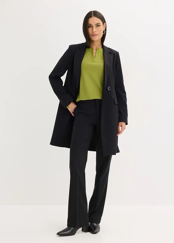 Maglia a maniche lunghe con inserto in satin, bonprix