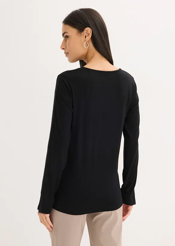 Maglia a maniche lunghe con spacchi a fondo manica, bonprix