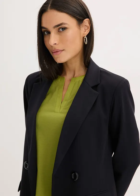 Maglia a maniche lunghe con inserto in satin, bonprix