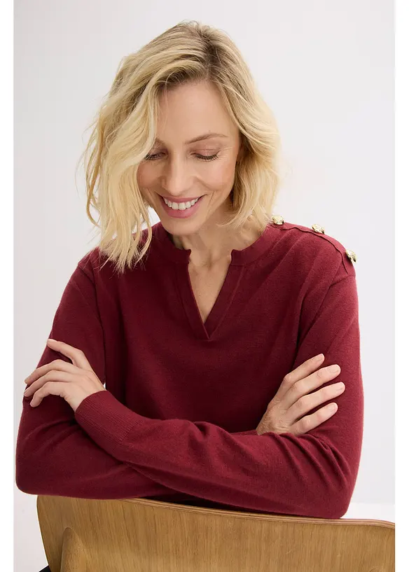 Maglione con bottoni, bonprix