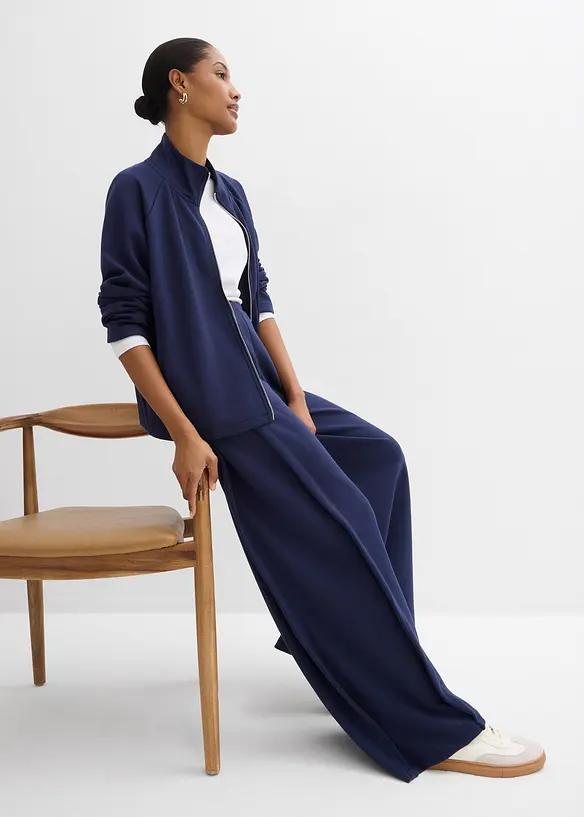 Pantaloni larghi con pieghe laterali, bonprix