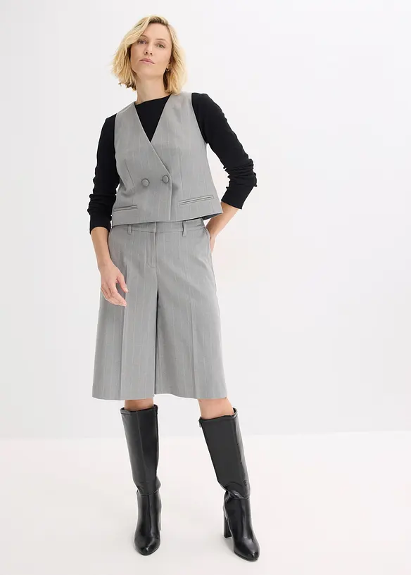 Bermuda gessati con pinces, bonprix