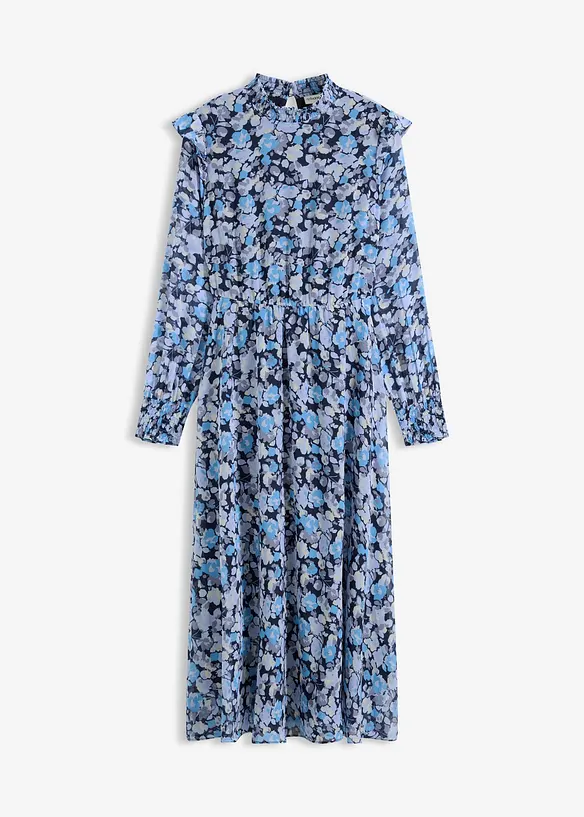 Abito di chiffon con collo dritto, bonprix