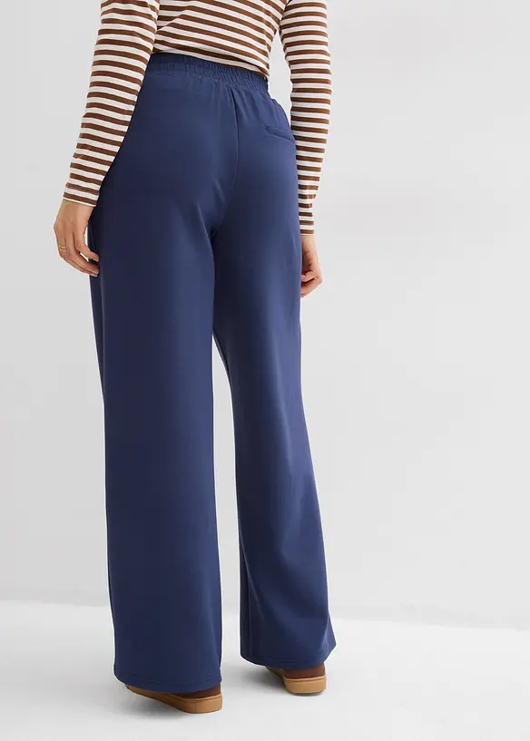 Pantaloni in jersey effetto neoprene con pinces, bonprix