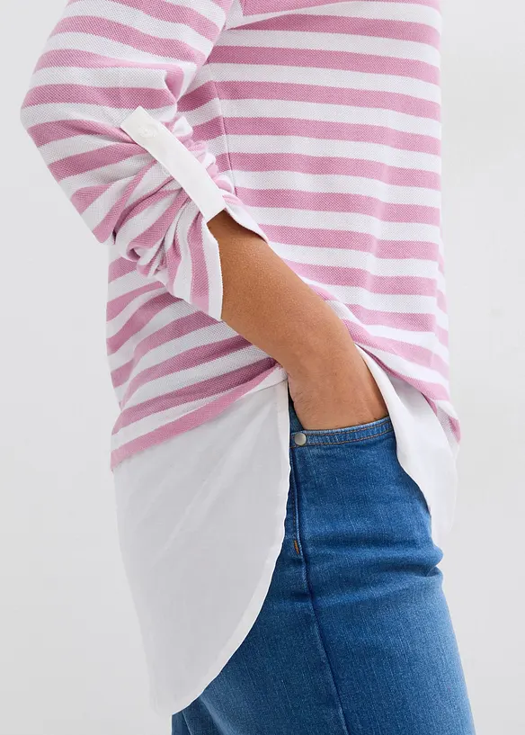 Felpa effetto camicia 2 in 1, bonprix