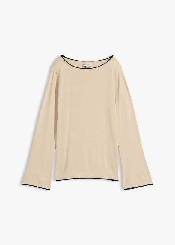 Maglione in filato fine misto cotone, bonprix