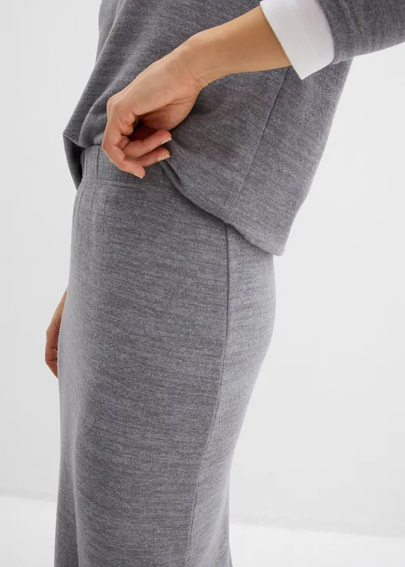 Gonna in felpa effetto maglia, bonprix