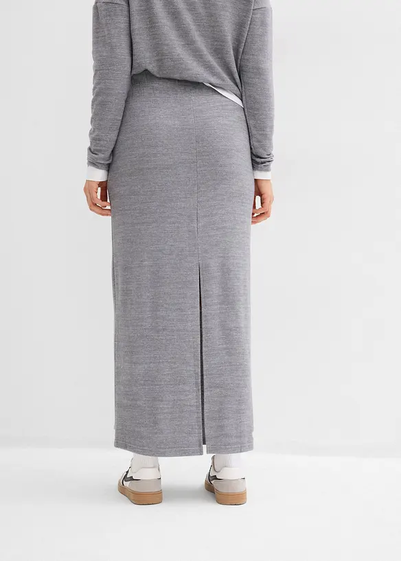 Gonna in felpa effetto maglia, bonprix