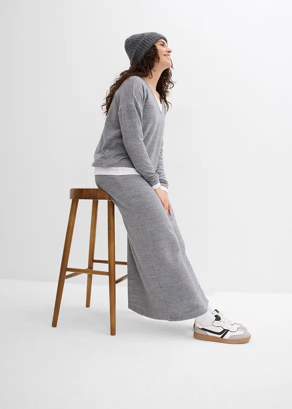 Gonna in felpa effetto maglia, bonprix