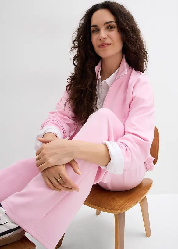 Pantaloni in jersey effetto neoprene con pinces, bonprix