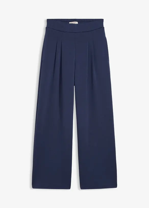 Pantaloni in jersey effetto neoprene con pinces, bonprix