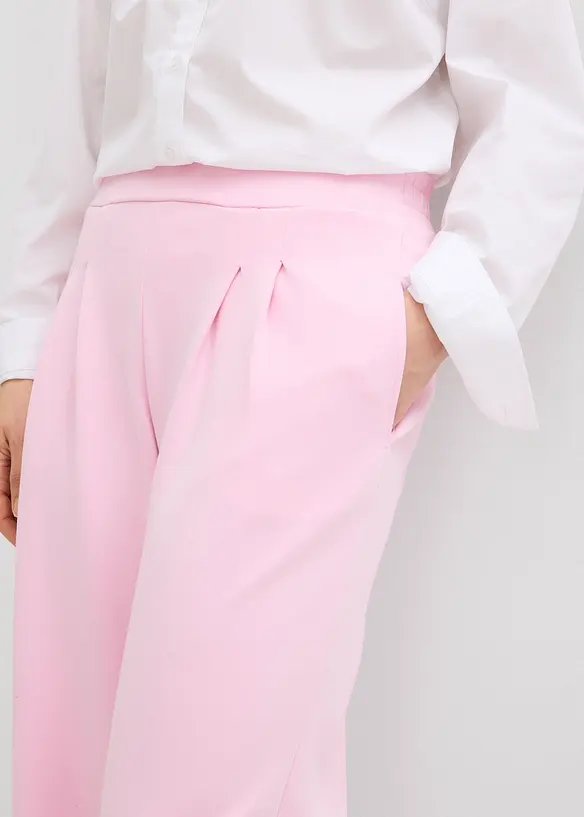 Pantaloni in jersey effetto neoprene con pinces, bonprix